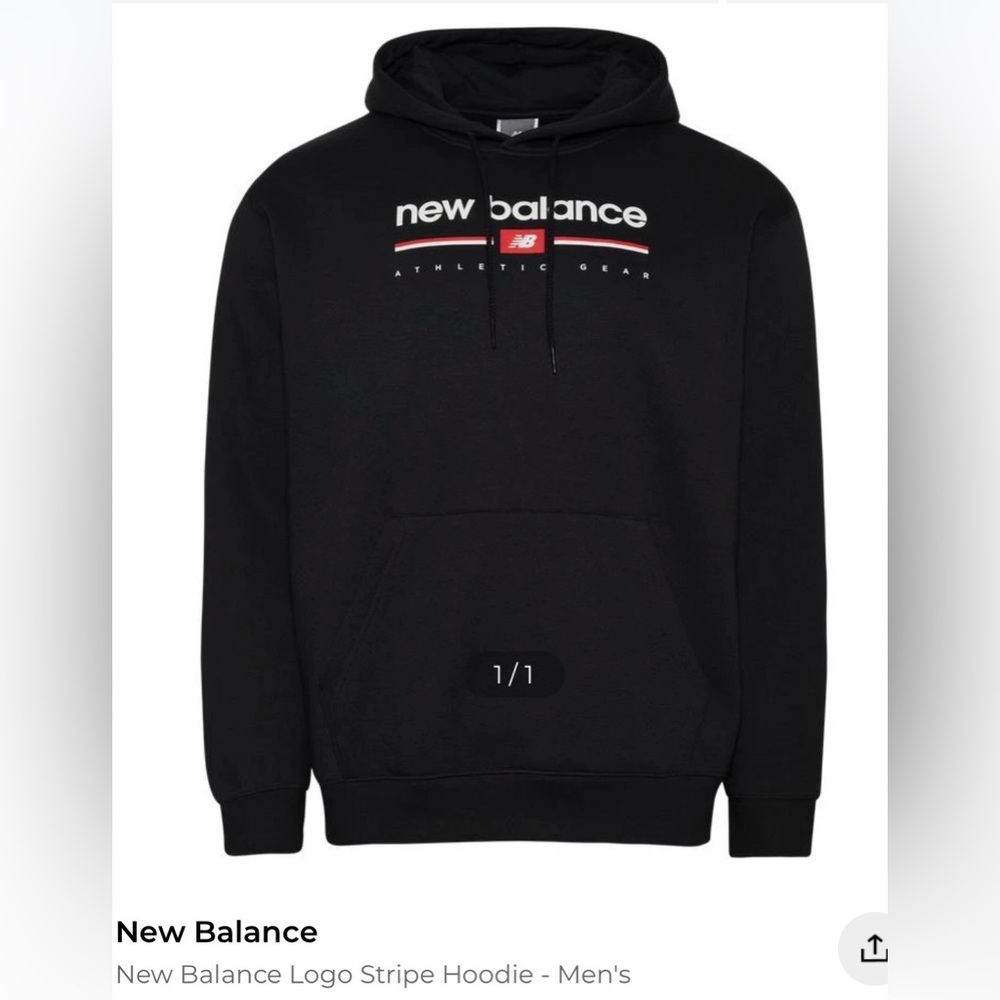 New Balance Men's Black Logo Hoodie
